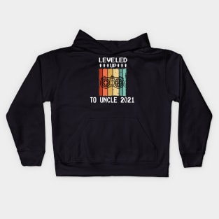 Leveled Up To Uncle 2021 - Pregnancy Announcement New Uncle Retro - Funny Maternity Gift For Gamer Lover Kids Hoodie